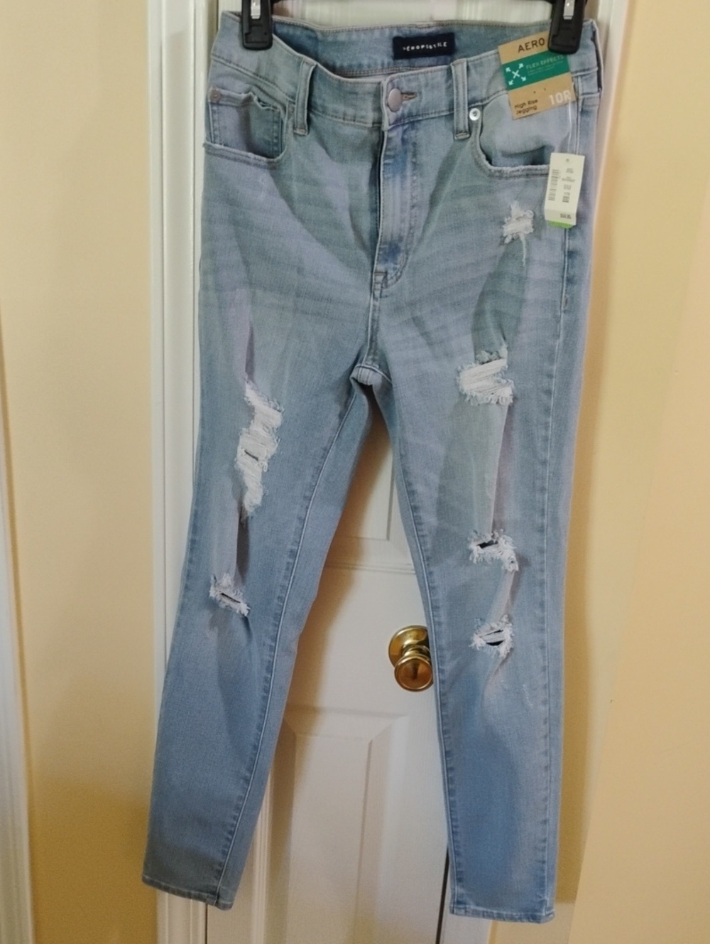 Aeropostale Light Blue Distressed Skinny High Rise Jegging